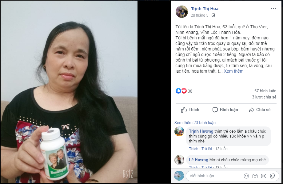 Chia sẻ của cô Trịnh Thị Hoa, 63 tuổi, quê ở Thọ Vực, Ninh Khang, Vĩnh Lộc,Thanh Hóa