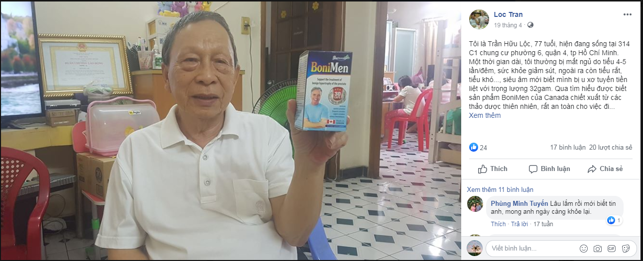 Chia sẻ của bác Trần Hữu Lộc, 77 tuổi, hiện đang sống tại 314 C1 chung cư phường 6, quận 4, tp Hồ Chí Minh
