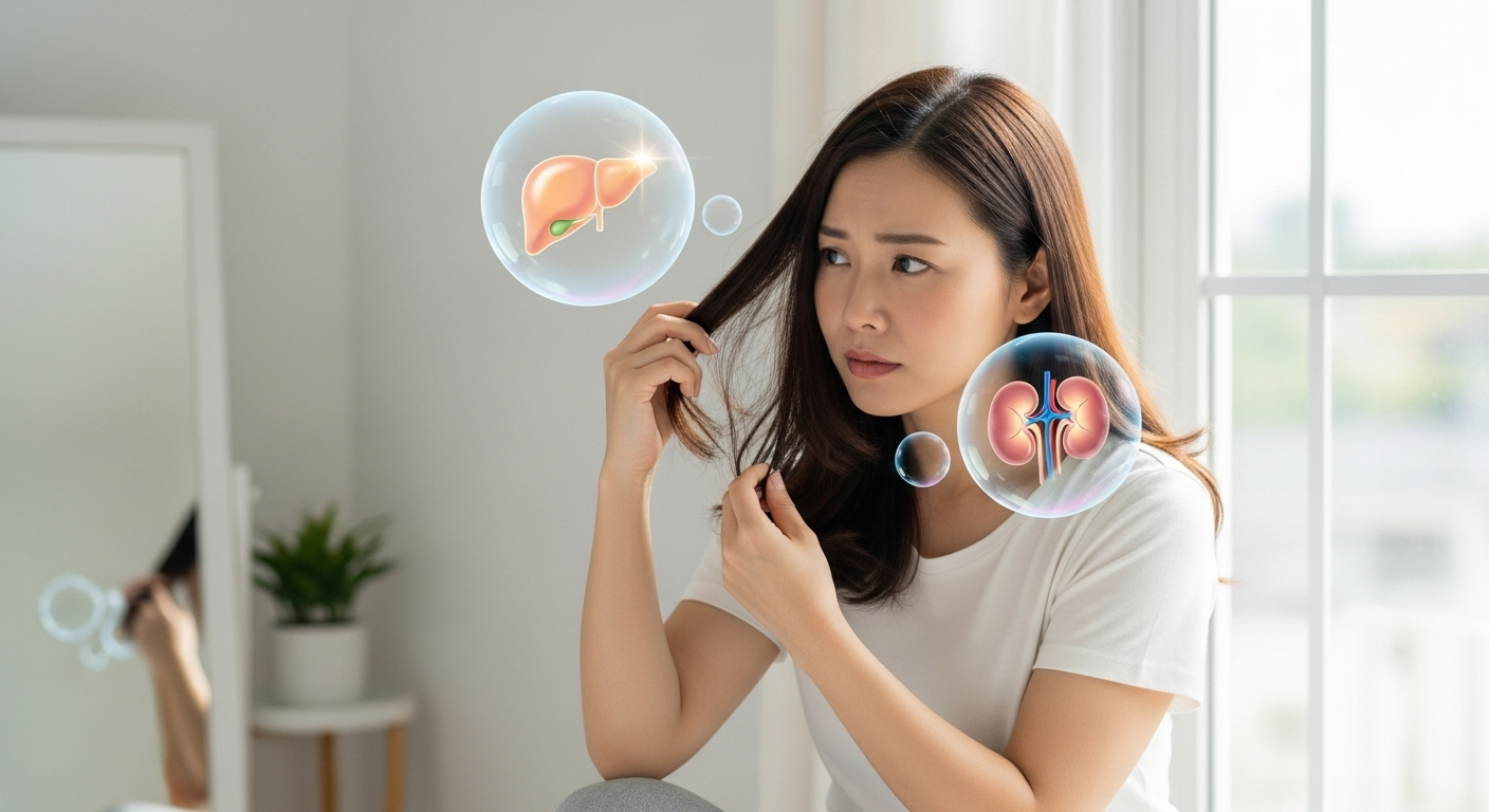 Nhìn mái tóc đoán sức khỏe gan và thận bạn